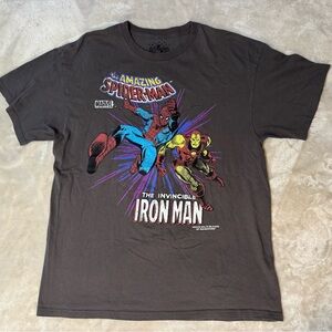 Marvel Spider-Man and Iron Man Tee - Dark Gray